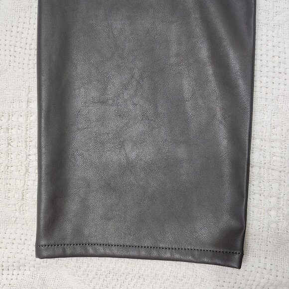 Grey Faux Leather Pants For Ladies - Picture 8 of 11